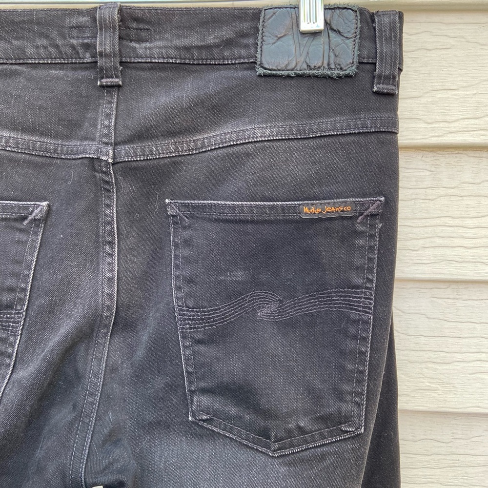 Nudie Jeans Skinny Dark Black Denim Lean Dean / Black Ridge - Picture 4 of 9